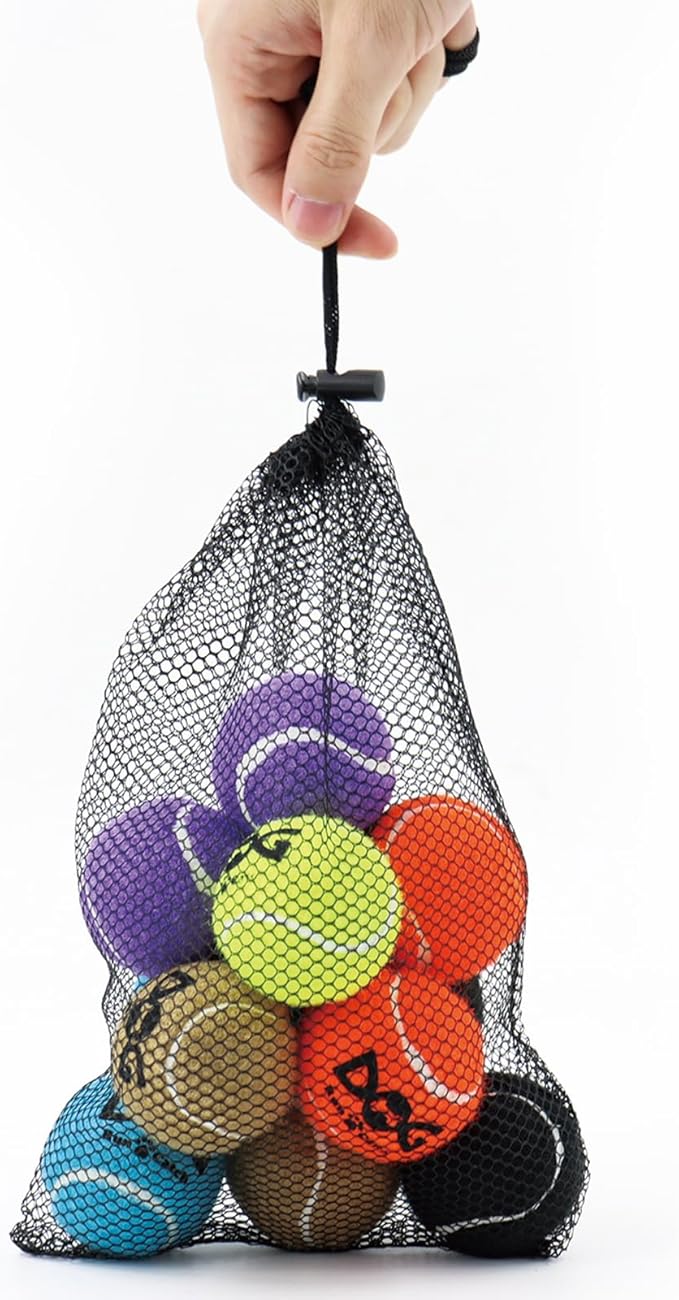 Squeaky Tennis Balls for Dogs Colorful Easy Catching Pet Toy Balls 12 Pack (2.0inch-6colors)