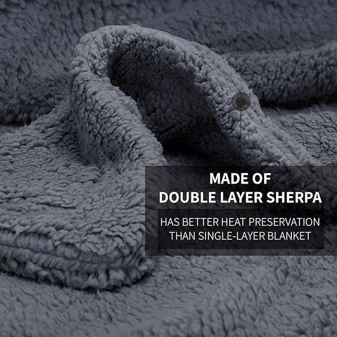 furrybaby Dog Blanket Soft Dog Blankets for Small Dogs Puppy Essentials Washable Fluffy Sherpa Fleece Cat Blanket 24x32 Inches for Bed Furniture Couch Sofa (Double-Layer Small, Grey)