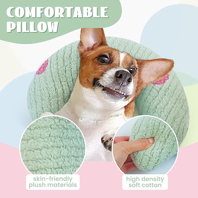T'CHAQUE Cat Pillow, Dog Neck Pillow Anxiety Relief, Comfort Cat Pillows for Indoor Cats, Ultra Soft Dog Calming Pillow Bed, Half Donut Cuddler Sleeping Improve Pillow Pet for Upper Spine Support