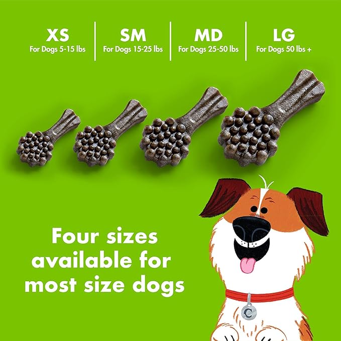 Chewsday Medium Cinnamon Clean Daily Dental Dog Chews, Made in The USA, Natural Highly-Digestible Oral Health Treats for Healthy Gums and Teeth - 14 Count