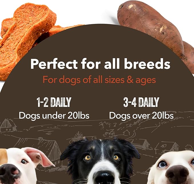 Gaines Family Farmstead Sweet Potato Dog Bones, All-Natural, Grain Free Dog Treats for All Ages & Breeds, Great for Training and Rewards, Made in USA, 8 Ounce Bag