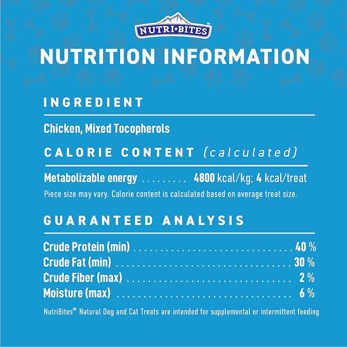 Nutri Bites Freeze Dried Chicken Dog & Cat Treats, 9 oz | Healthy Pet Training Treats or Food Topper | All Natural, 1 Single Animal Protein, High Protein