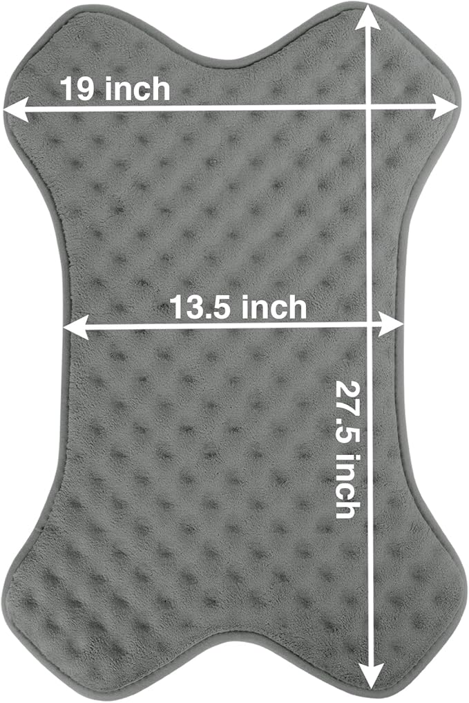 Small Dog Mat Washable Gray Memory Foam Crate Bed Pad for Puppy Dog Cushion Mat Anti Slip Flat Dog Cage Padded Mat,28"x20"