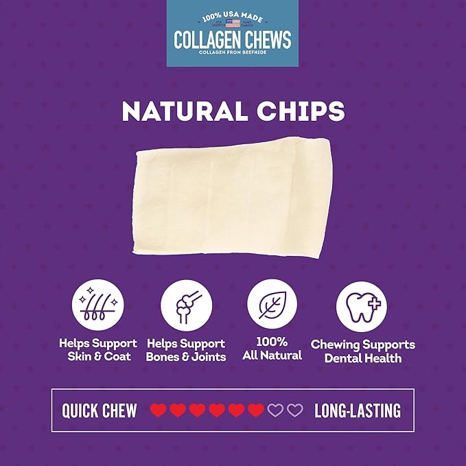 USA Collagen Chips Assorted Dog Chew Treats - Natural Flavor, 14oz/1 Pack