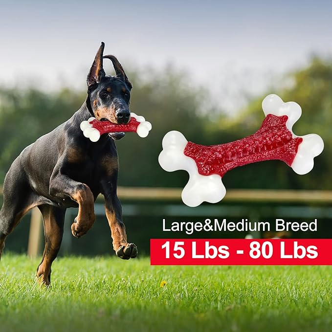 Tough Dog Toys, Dog Toys for Aggressive Chewers Large Breed, Aggressive Chew Toys for Large Dogs, Dog Bone Chew Toy Nylon Dog Toys for Large Dogs Extreme Chew Toys Indestructible