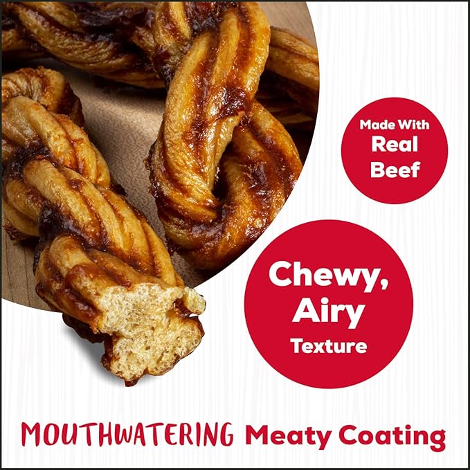 Rawhide Free Twists Dog Chews, Made with Real Beef, 3 Count