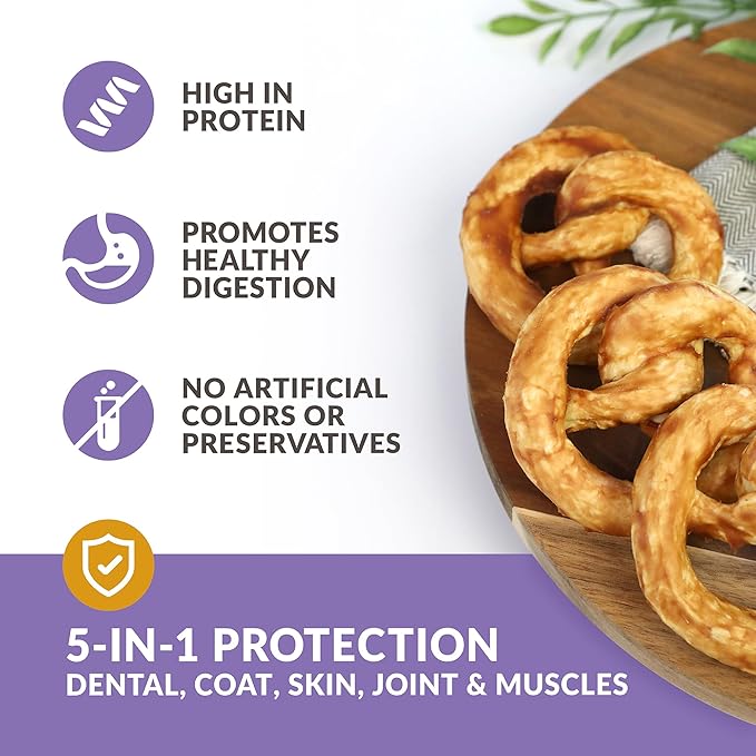 Collagen Chews for Dogs Pretzels (3 Pack, Real Duck) - Highly Digestable and Long Lasting Dog Chew or Treat for All Dog Breeds