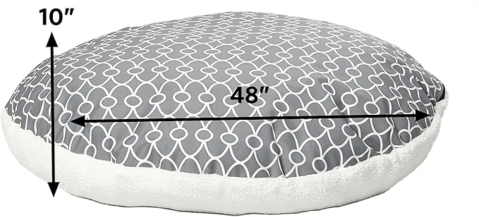 Midwest Homes for Pets Over-Stuffed Dog Bed feat Teflon with Gray/Fleece Pattern, Large