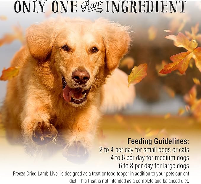 Northwest Naturals Raw Rewards Freeze-Dried Lamb Liver Treats for Dogs and Cats - Bite-Sized Pieces - Healthy, 1 Ingredient, Human Grade Pet Food, All Natural - 3 Oz (Pack of 3)