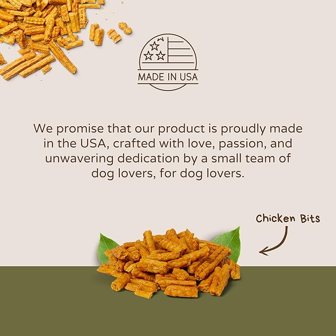 Chicken Bits: Pure Chicken Dog Treats - All Natural Treats for Dogs. Vet Approved, Limited Ingredients, Grain Free, Healthy & Nutritious Treats for Dogs (Chicken, 8oz)