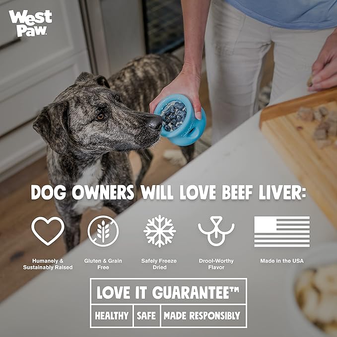 WEST PAW Freeze-Dried Raw All Natural Dog and Puppy Training Treats, Single Ingredient, Humanely Raised and Sustainably Sourced, Made in USA, Beef Liver, 1 Pack (2.5 oz)