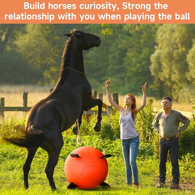 QDAN Herding Ball for Dogs, 18 inch Dog Balls, Giant Dog Toys Horse Toy, Dog Herding Ball for Australian Shepherd, Orange