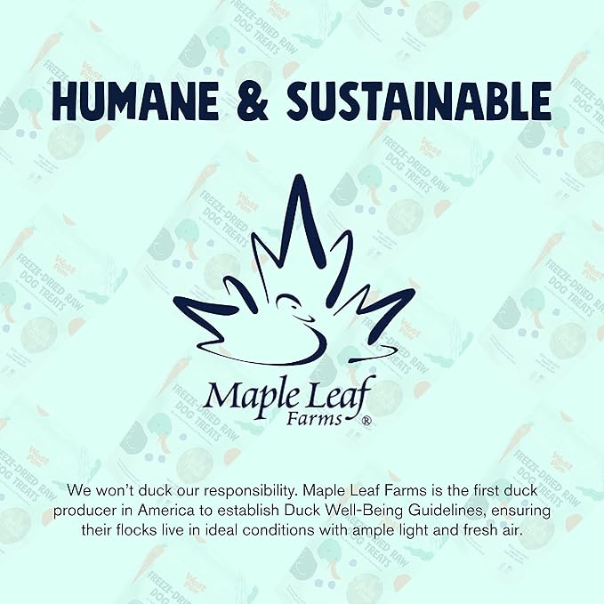 WEST PAW Freeze-Dried Raw All Natural Dog and Puppy Training Treats, Single Ingredient, Humanely Raised and Sustainably Sourced, Made in USA, Duck with Superfood, 2 Pack