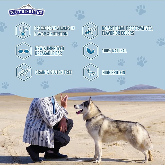 Nutri Bites Freeze Dried Whitefish Dog & Cat Treats 4 oz | Healthy Pet Training Treats or Food Topper | All Natural, High Protein | Great for Puppy, Small, Medium, or Large Breeds