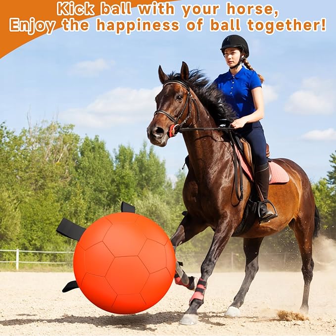 QDAN Herding Ball for Dogs, 18 inch Dog Balls, Giant Dog Toys Horse Toy, Dog Herding Ball for Australian Shepherd, Orange