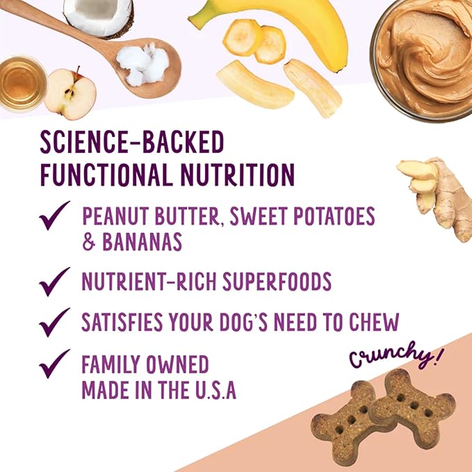 Health Extension Oven-Baked Dog Treats, 2.25lb (1.02kg), Peanut Butter & Banana Recipe – Gluten & Grain-Free, Superfood-Infused, Crunchy Biscuits for Puppy Training