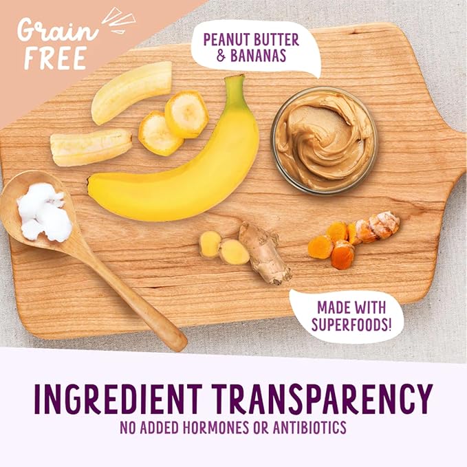 Health Extension Oven-Baked Dog Treats, 2.25lb (1.02kg), Peanut Butter & Banana Recipe – Gluten & Grain-Free, Superfood-Infused, Crunchy Biscuits for Puppy Training