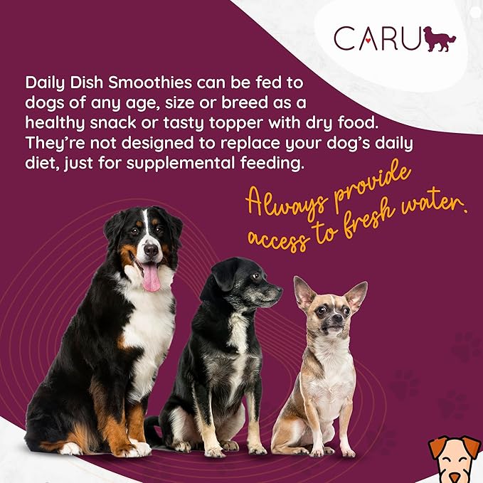 CARU - Daily Dish Smoothies - Lickable Peanut Butter Treat - 4 pack, 0.5 oz tubes