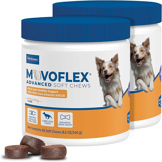 Advanced Joint Support Supplement for Medium Dogs - Hip and Joint Support - Dog Joint Supplement - Hip and Joint Supplement Dogs - 120 Soft Chews (by Virbac)