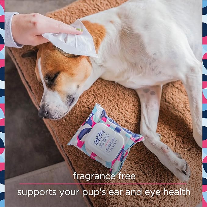 Pet Life Unlimited Dog Ear Wipes, Dog Eye Wipes - Plant-Based Dog Ear Cleaner Wipes with Moisturizing Aloe Leaf & Soothing Chamomile - Fragrance Free Eye and Ear Wipes for Dogs - 30 Count (Pack of 4)