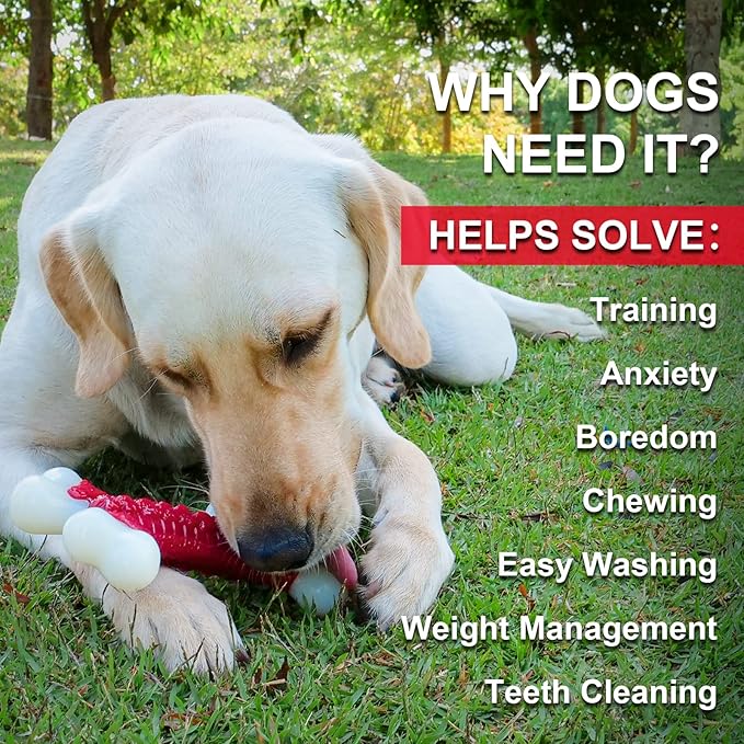 Tough Dog Toys, Dog Toys for Aggressive Chewers Large Breed, Aggressive Chew Toys for Large Dogs, Dog Bone Chew Toy Nylon Dog Toys for Large Dogs Extreme Chew Toys Indestructible