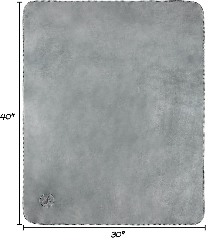 PETMAKER Waterproof Pet Blanket - 30x40-Inch Reversible Sherpa Fleece Throw Protects Couches, Cars, and Beds from Spills, Stains, and Fur (Gray)