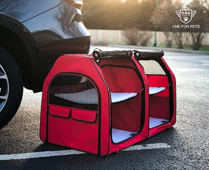 Cat Show House Portable Dog Kennel (Shelter) Red/Cream/Tan