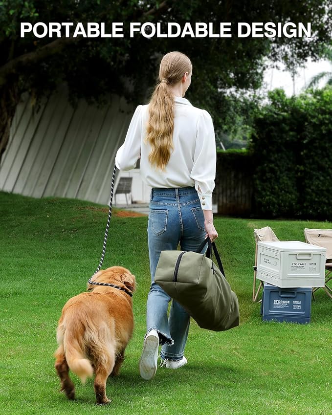 24 Inch Collapsible Travel Dog Crate for Medium Large Dogs, Portable Dog Crate 4-Door Foldable Soft Kennel with Chew-Proof Mesh Windows for Indoor & Outdoor Travel,with Storage Bag,Green