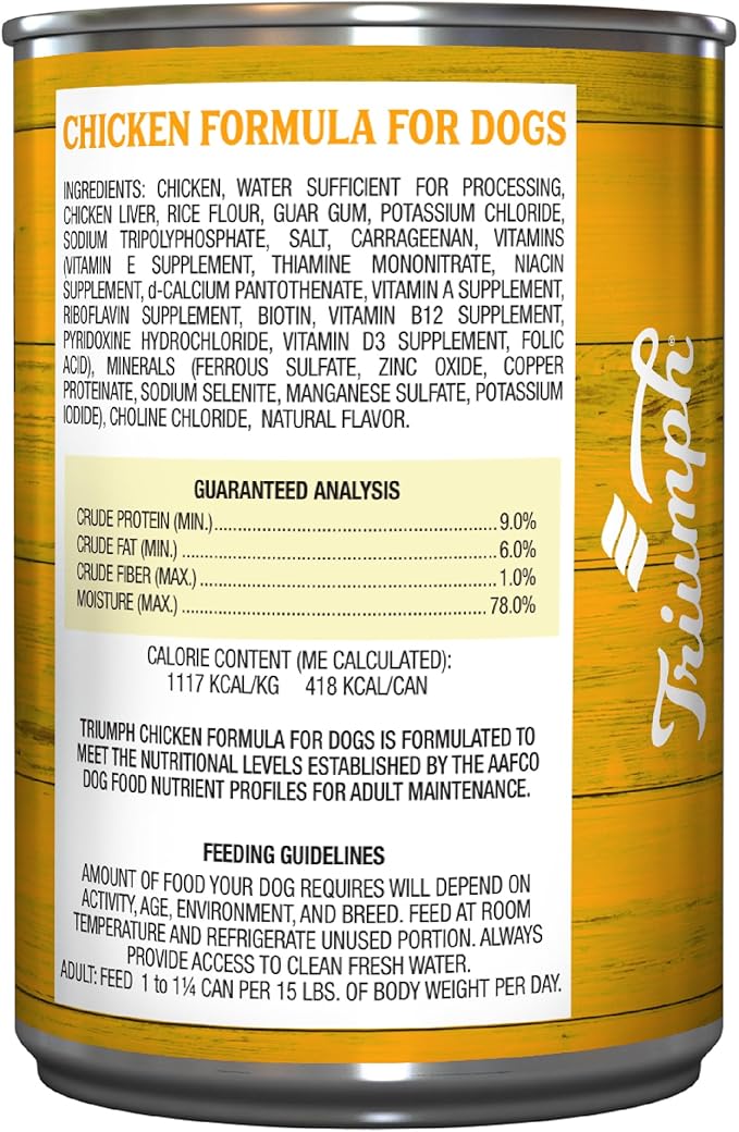 Triumph Chicken Canned Dog Food, Case Of 12, 13.2 Oz.