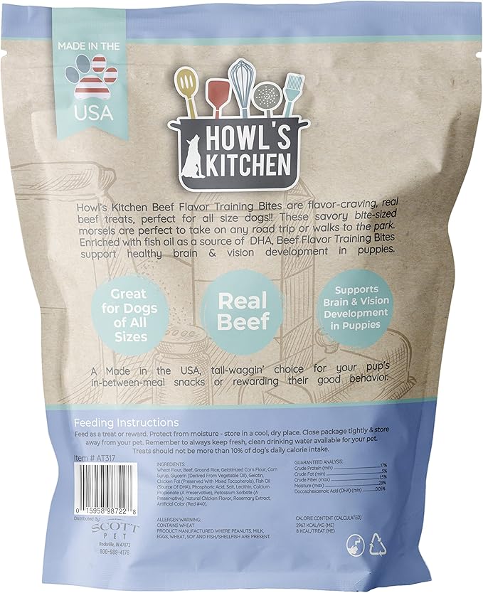 Howl's Kitchen Dog Treats, Training Bites, Beef