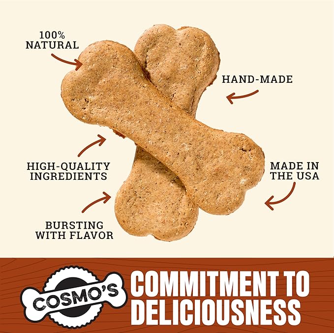 Cosmo's Snack Shack Peanut Butter Bakery Bone - All Natural Dog Treat - Made in USA (24 Count Pack of 1)