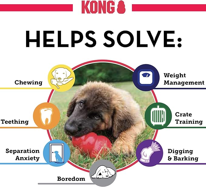 KONG Classic Stuffable Dog Toy - Fetch & Chew Toy for Dogs - Treat-Filling Capabilities & Erratic Bounce for Extended Play Time - Durable Natural Rubber Material - for Medium Dogs