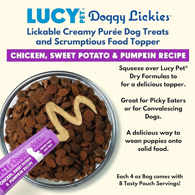 Lucy Pet® Doggy Lickies™ Chicken, Sweet Potato & Pumpkin Recipe Creamy Purée Dog Treat 4oz