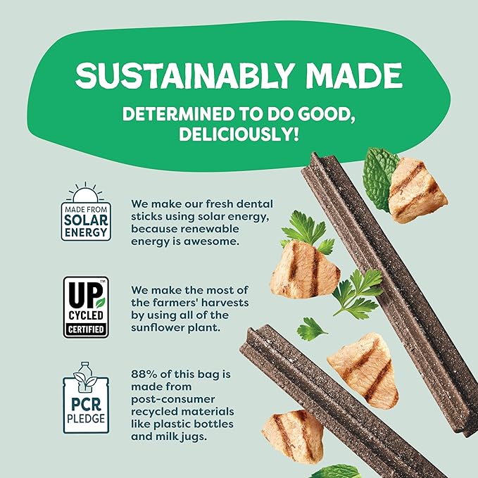 Shameless Pets Dental Treats for Dogs, A Cluck A Day (32 Sticks) - Sticks With Digestive Support for Teeth Cleaning & Fresh Breath - Dog Bones Chews Free From Grain, Corn & Soy