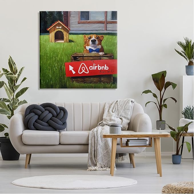 Stupell Industries Doghouse Rental Funny Bowtie Corgi Puppy, Design by Lucia Heffernan