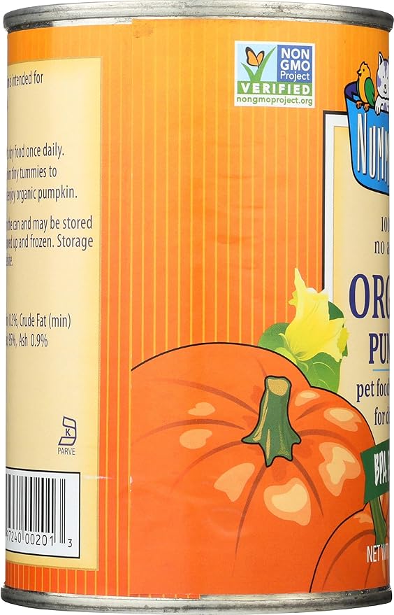 Organic Canned Pumpkin For Dogs, 15 OZ (Pack of 12)