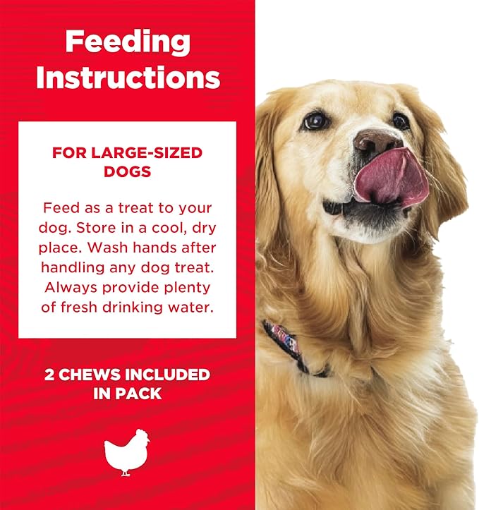 Rawhide Free Dog Chews, Made with Real Chicken, for Large Sized Dogs, 7 Count