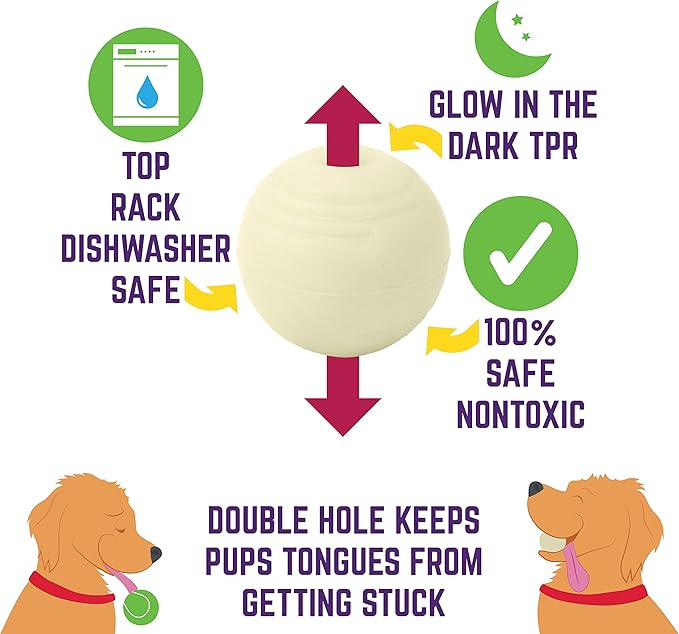 Chew King Glowing Fetch Ball, Dog Ball Toys, 8-Pack Balls