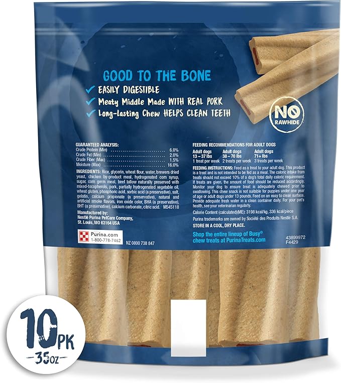 Purina Busy Made in USA Facilities Small/Medium Dog Bones, Original - 10 ct. Pouch