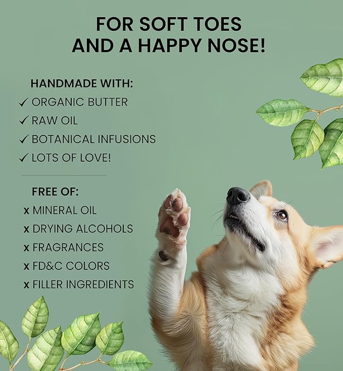 Paw & Nose Balm - All Natural & Vegan Skin Saver for Dogs & Cats - Paw Cream & Lotion for Protecting Dry Paws, Noses & Elbows (2 oz / 60 g Tube)