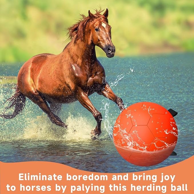 QDAN Herding Ball for Dogs, 18 inch Dog Balls, Giant Dog Toys Horse Toy, Dog Herding Ball for Australian Shepherd, Orange
