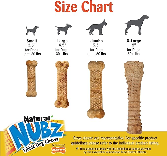 Nylabone Nubz Wild Natural Long Lasting Edible Bison Dog Chews X-Large/Souper - 50+ lbs. (1 Count)