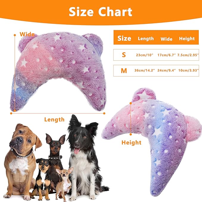 Pet Calming Pillow for Dogs, Soft U-Shaped Pillow Glow in The Dark, Joint Relief, Sleep Comfortably,Suit for Small, Medium, Large Dogs, Fluffy Pet Neck Pillow (S-Pink)