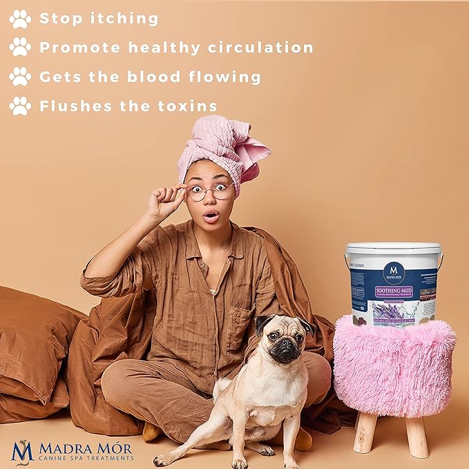 Madra Mor Soothing Dog Essentials Mud Bath | Dog Bath Dog Hot Spot Treatment for Dog Allergy & Dog Itch Relief | Dog Coat Skin Care Products | 7.5lb Pail w Worldwide Nutrition Multi Purpose Key Chain