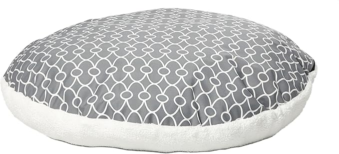 Midwest Homes for Pets Over-Stuffed Dog Bed feat Teflon with Gray/Fleece Pattern, Large