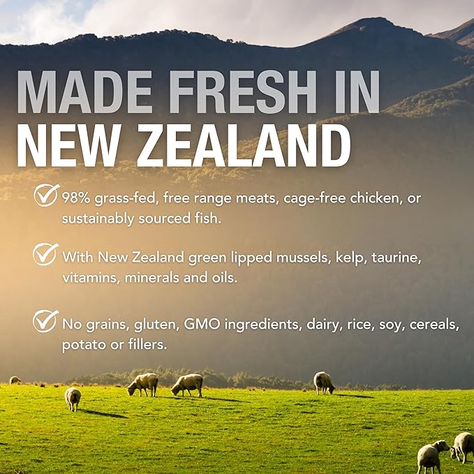 Feline Natural Wet Cat Food Pate, Chicken & Lamb Feast, 6 Oz Cans (Pack of 12), Grain Free, Made in New Zealand with Cage-Free Chicken and Grass-Fed, Free-Range Lamb