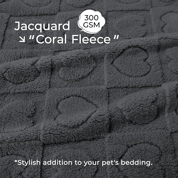 Luciphia Small Dog Blanket Washable Pet Bed Cover Soft Fluffy Puppy Blanket with Premium Fleece Cozy Calming Cat Blankets for Indoor Cats Grey 41x31 inch
