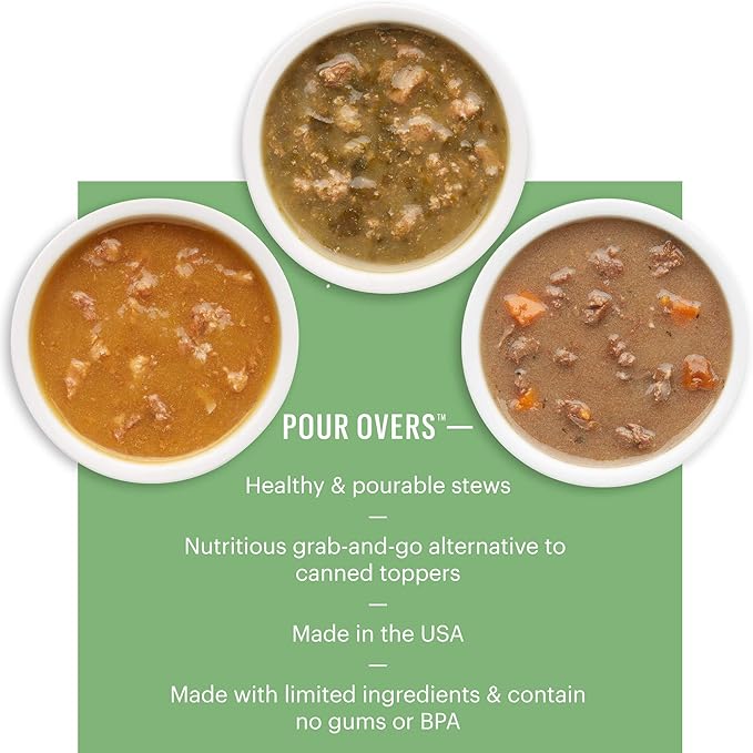 The Honest Kitchen Pumpkin POUR OVERS Wet Toppers for Dogs (12 Pack), 5.5 oz - Turkey Stew