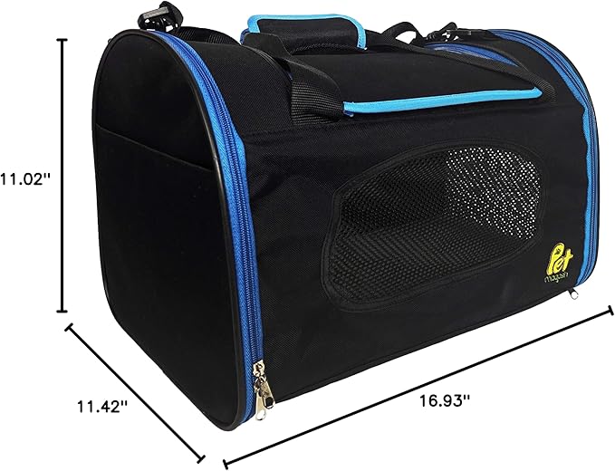 PET MAGASIN Foldable Pet Carrier Waterproof, Collapsible Soft Pet Transport Bag for Cats, Small Dogs & Pets for Car & Plane