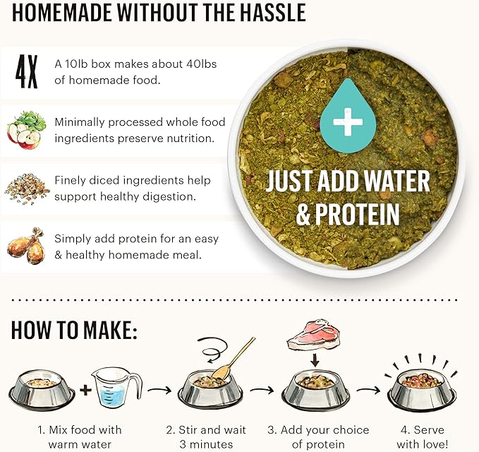 The Honest Kitchen Human Grade Dehydrated Grain Free Veggie, Nut & Seed Base Mix for Dogs 3 lb - Kindly